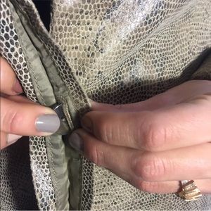 Express Snakeskin Leather Trench Coat Sz 9/10